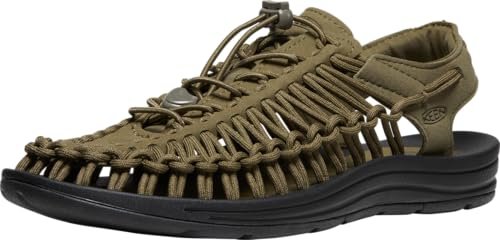 KEEN Men's UNEEK Classic Two Cord Sandal, Dark Olive/Black, 9.5 - Image 6