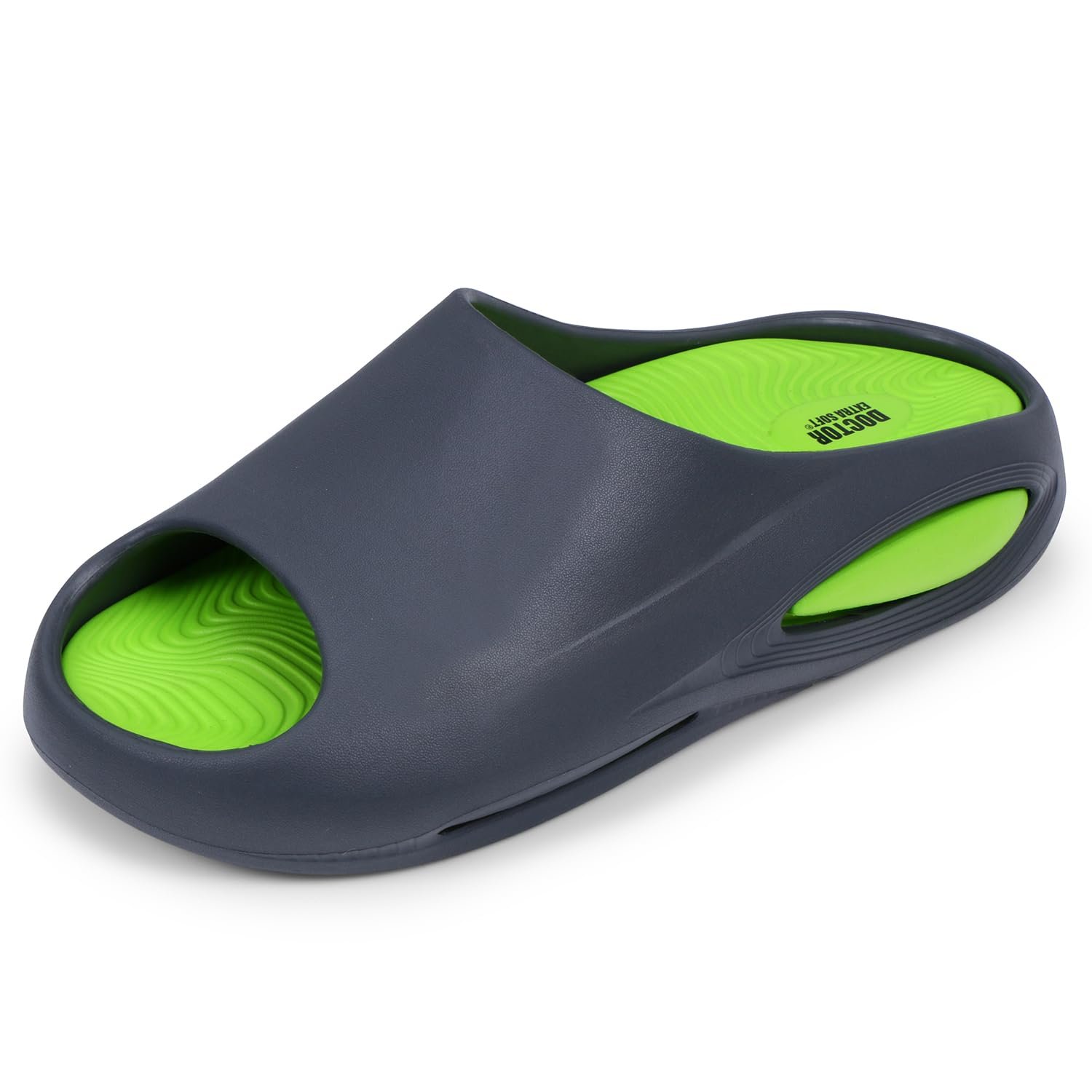 DOCTOR EXTRA SOFT Men's Classic Ultra Soft Sliders/Slippers with Cushion FootBed for Adult | Comfortable & Light Weight | Stylish & Anti-Skid | Waterproof & Everyday Flip Flops for Gents/Boys D-507