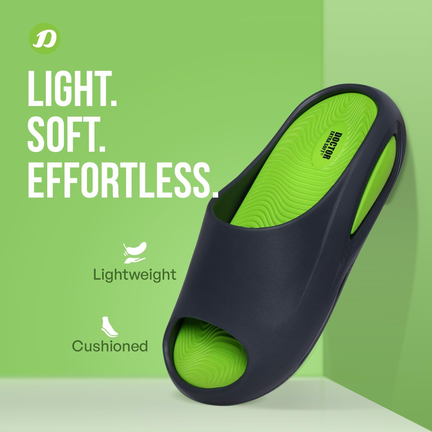 DOCTOR EXTRA SOFT Men's Classic Ultra Soft Sliders/Slippers with Cushion FootBed for Adult | Comfortable & Light Weight | Stylish & Anti-Skid | Waterproof & Everyday Flip Flops for Gents/Boys D-507 - Image 4