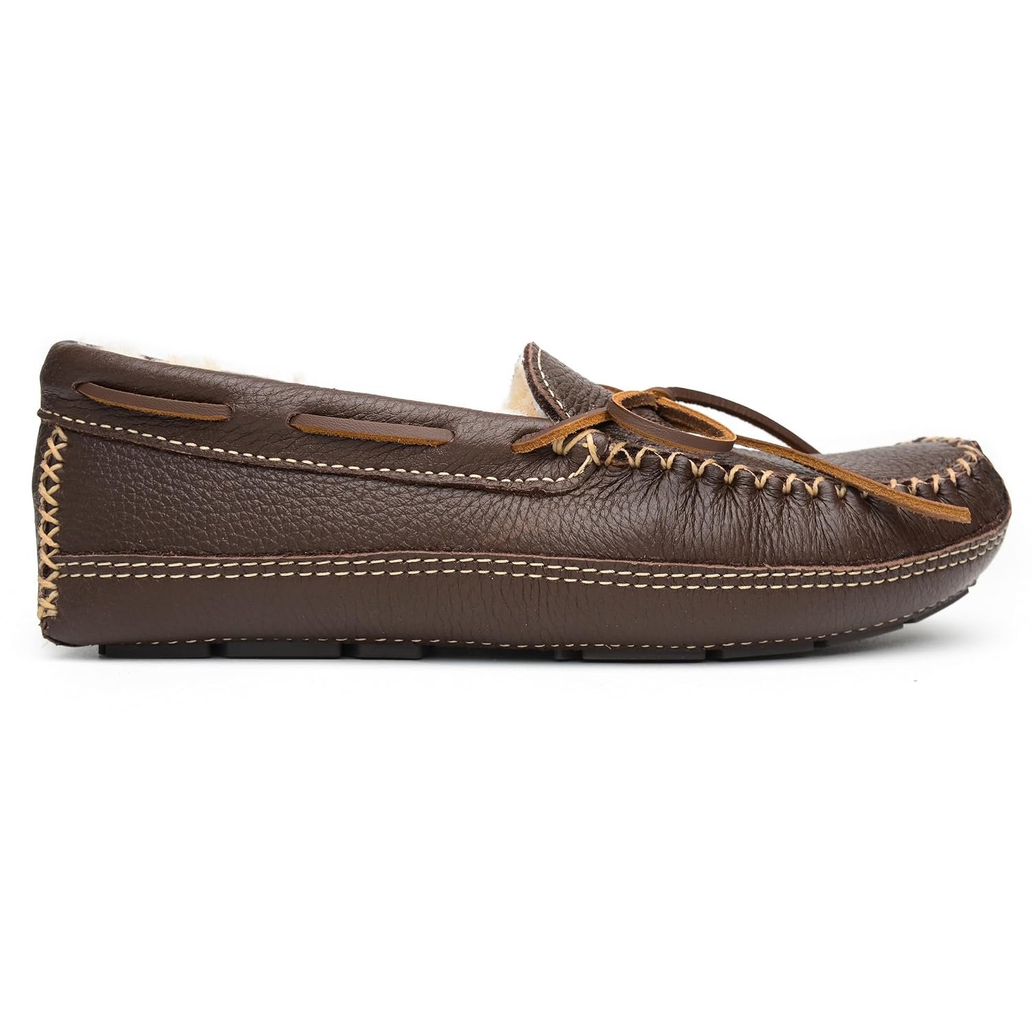 Minnetonka Mens Sheepskin Moose Slipper - Image 3
