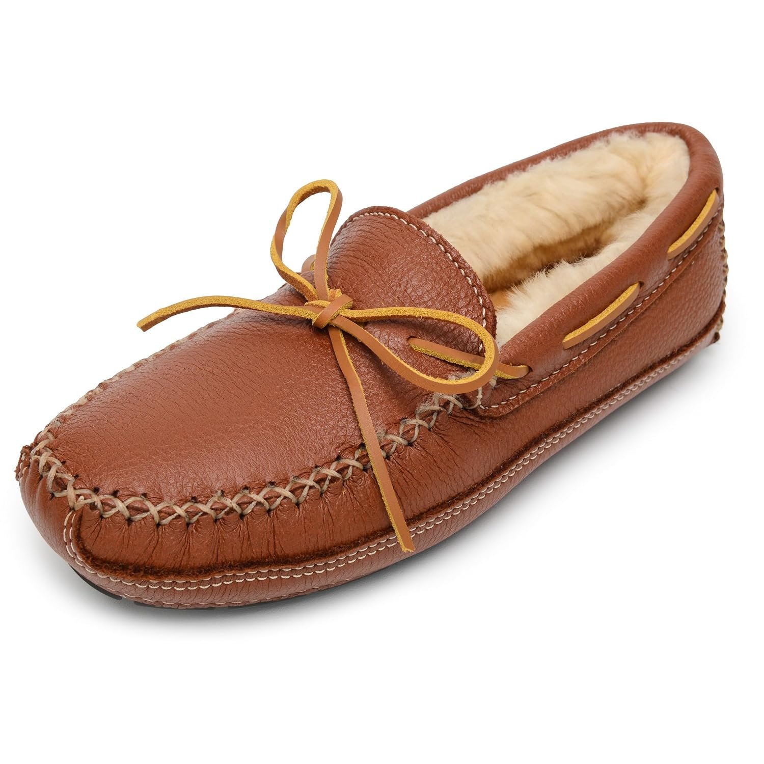 Minnetonka Mens Sheepskin Moose Slipper - Image 5