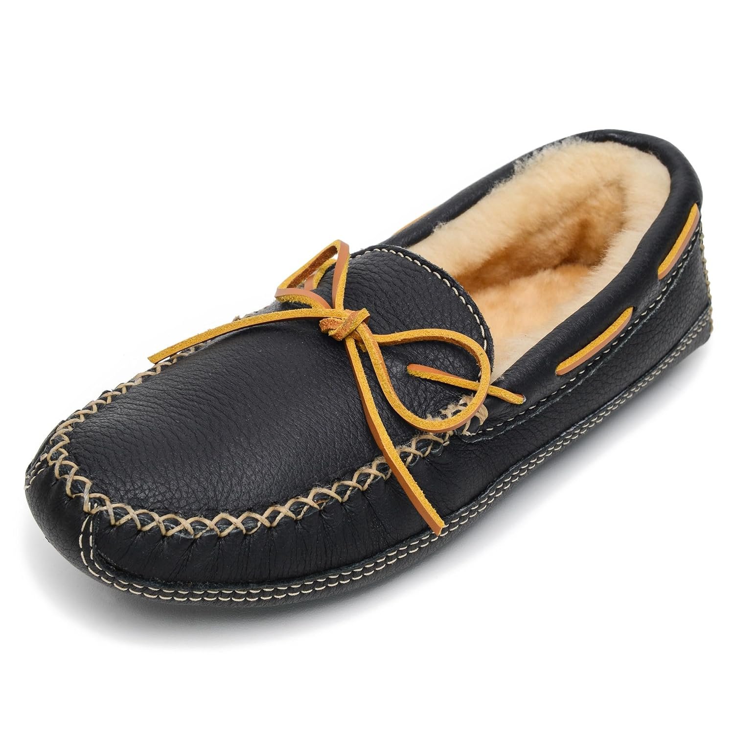 Minnetonka Mens Sheepskin Moose Slipper - Image 6