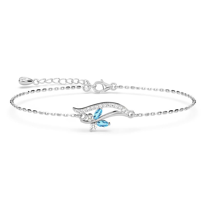 Clara 925 Silver Butterfly Pendant Earring Chain Bracelet Ring for Women | Jewellery Set | Platinum Plated | Swiss Zirconia | Gift for Girls - Image 2