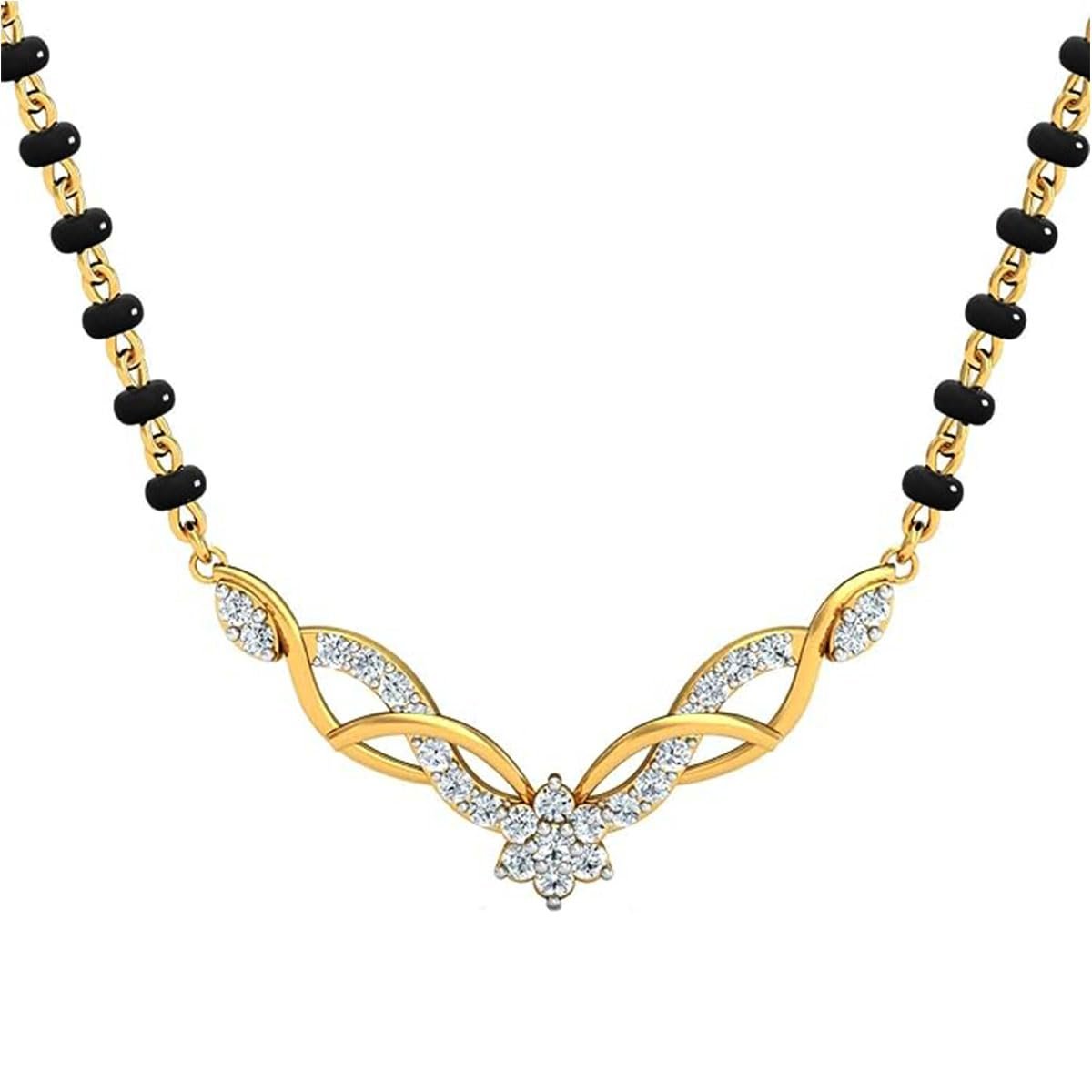 DISHIS 18K/14K Yellow Gold Diamond Tanmaniya Mangalsutra Pendant for Women | Natural Diamond | SI-HI Clarity & Color | BIS Hallmarked | IGLI Certificate |Tanmaniya Mangalsutra Jewellery | Fine Gold Jewellery | Gift for Wife & Women