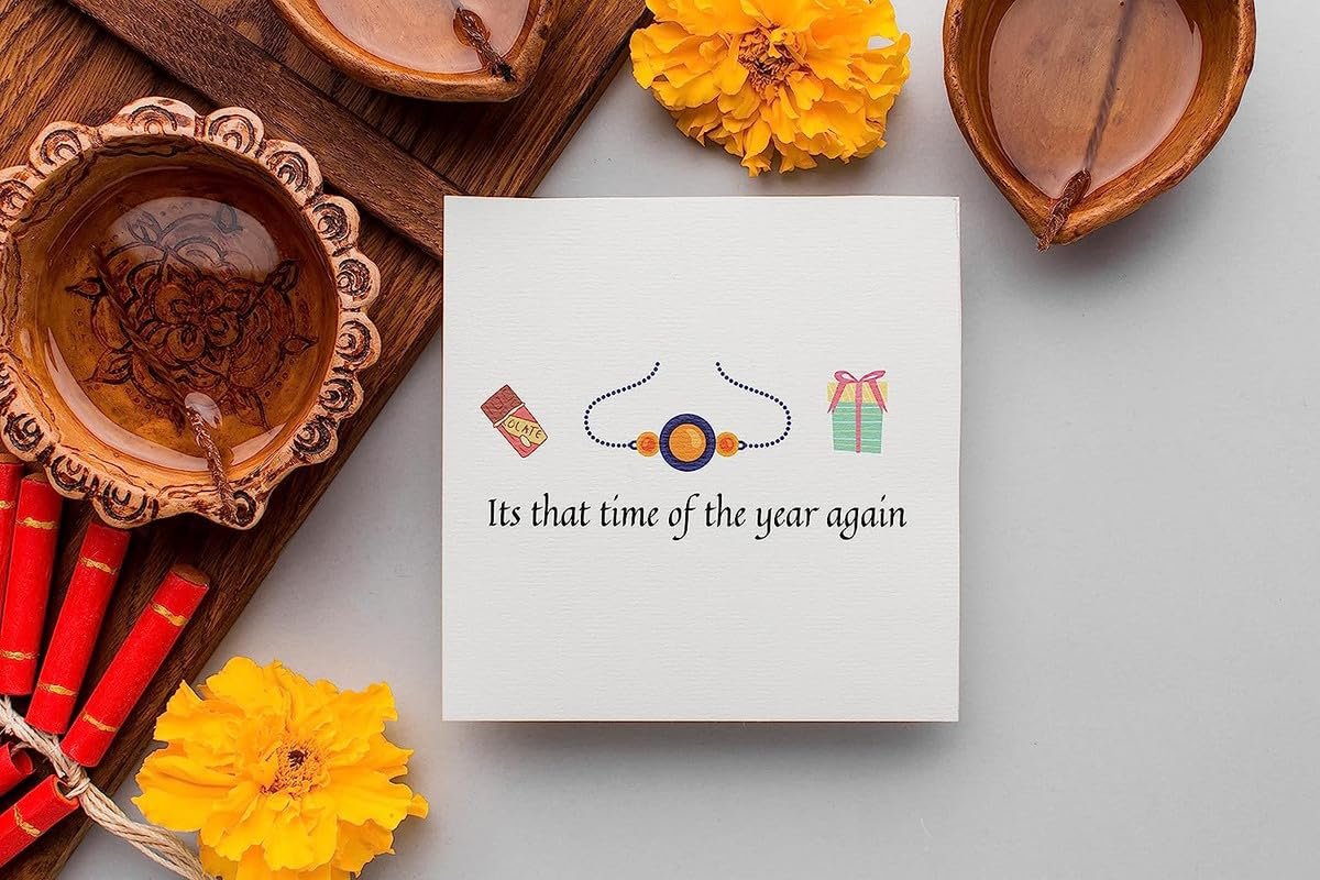 Gifticon Rakhi Gift set for Brother Bundled with 2 Rakhis | Celebrations | Roli Chawal | Greeting card | IB4 - Image 4