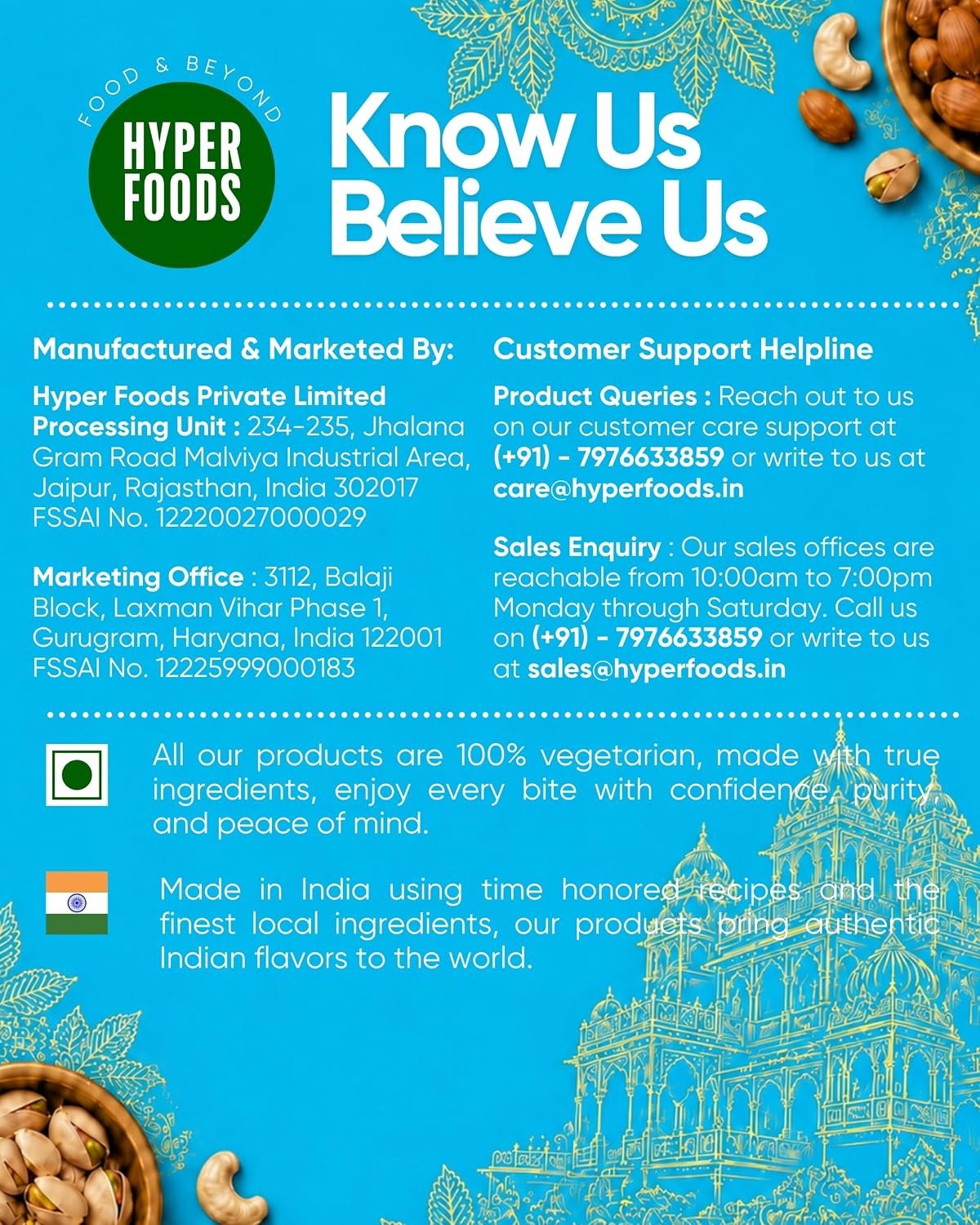 Hyperfoods® Rakhi Set for Brother and Bhabhi RawFruit Gifts From The Orchards Dry fruit 120 Grams(Cashews, Almonds, Pista, Raisins 30Gms Each) & 2 Brittle(100 Gm Each) with Rakhi Hamper For Brother with Roli & Rice - Image 11
