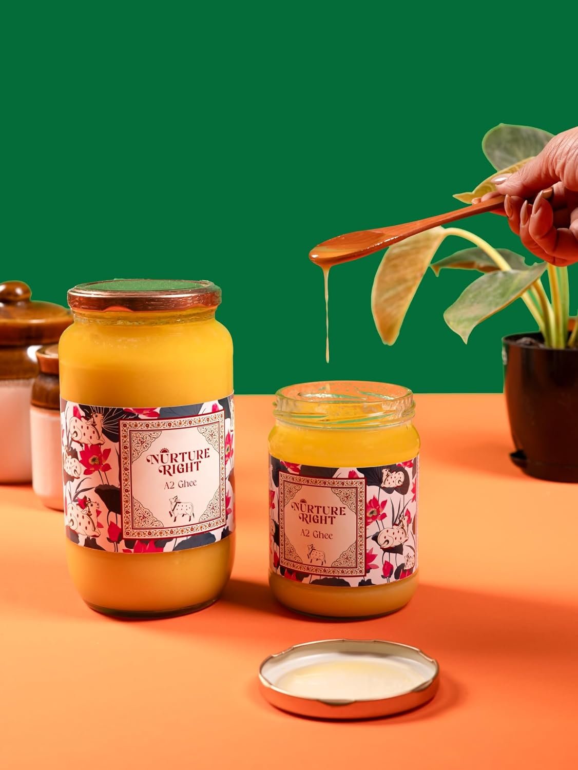 Nurture Right A2 Gir Cow Ghee 500ml | Ayurvedic Goghrta | Butyric Acid Rich | CLA for Metabolism | A2 Protein | NABL Tested | Glass Jar - Image 4