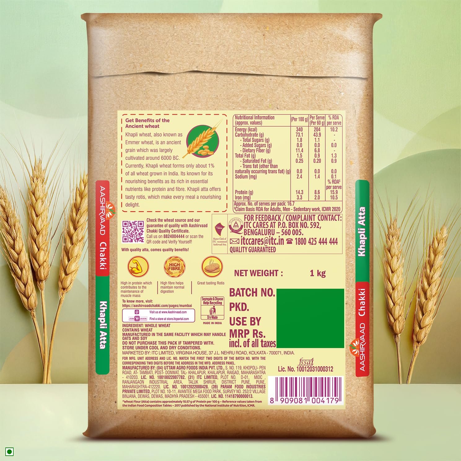 Aashirvaad Khapli Atta 1KG | Emmer Wheat Flour | High Fiber & Protein | Aids Digestion | Ancient Grain |Soft & Nutritious Rotis - Image 11