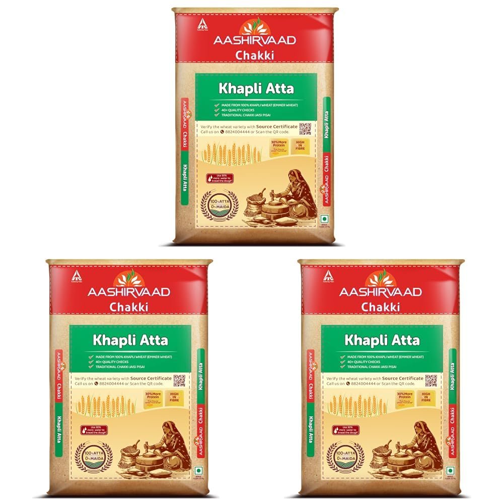 Aashirvaad Khapli Atta 1KG | Emmer Wheat Flour | High Fiber & Protein | Aids Digestion | Ancient Grain |Soft & Nutritious Rotis - Image 12