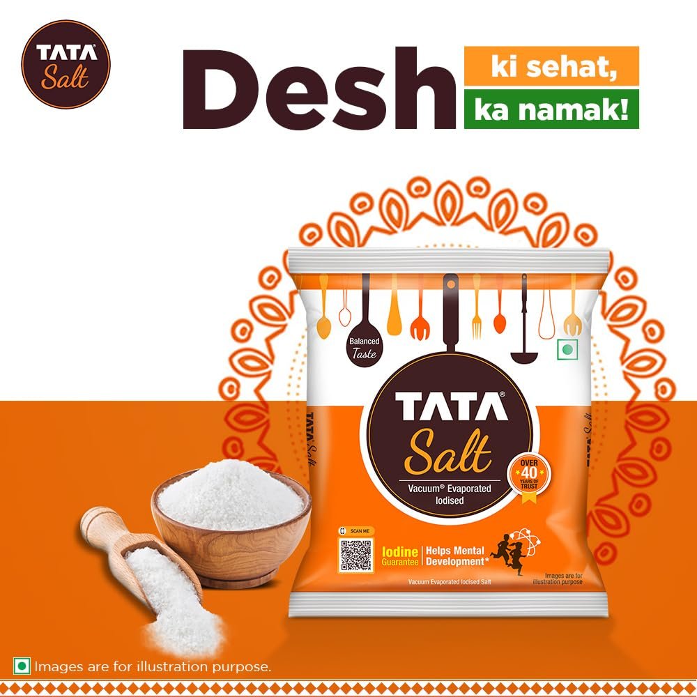 Tata Salt 1 Kg, Free Flowing and Iodised Namak, Vacuum Evaporated, Salt in Fresh - Image 4