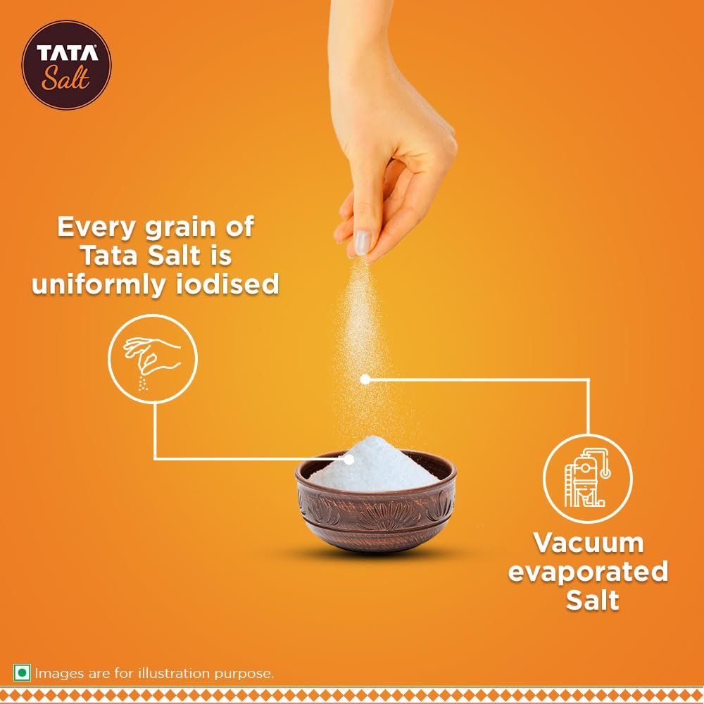 Tata Salt 1 Kg, Free Flowing and Iodised Namak, Vacuum Evaporated, Salt in Fresh - Image 6