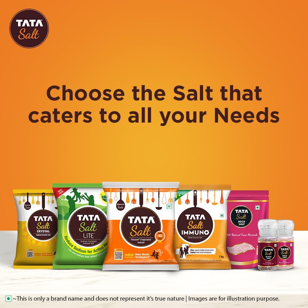 Tata Salt 1 Kg, Free Flowing and Iodised Namak, Vacuum Evaporated, Salt in Fresh - Image 9