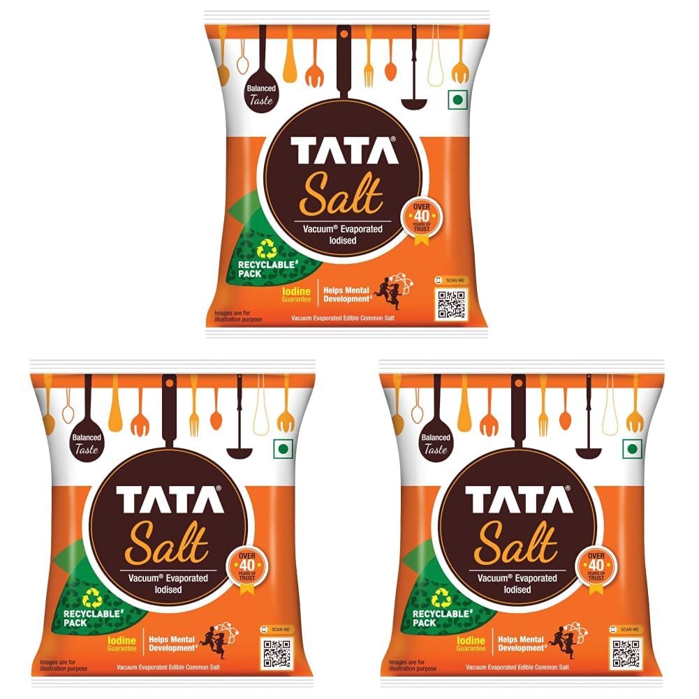 Tata Salt 1 Kg, Free Flowing and Iodised Namak, Vacuum Evaporated, Salt in Fresh - Image 11