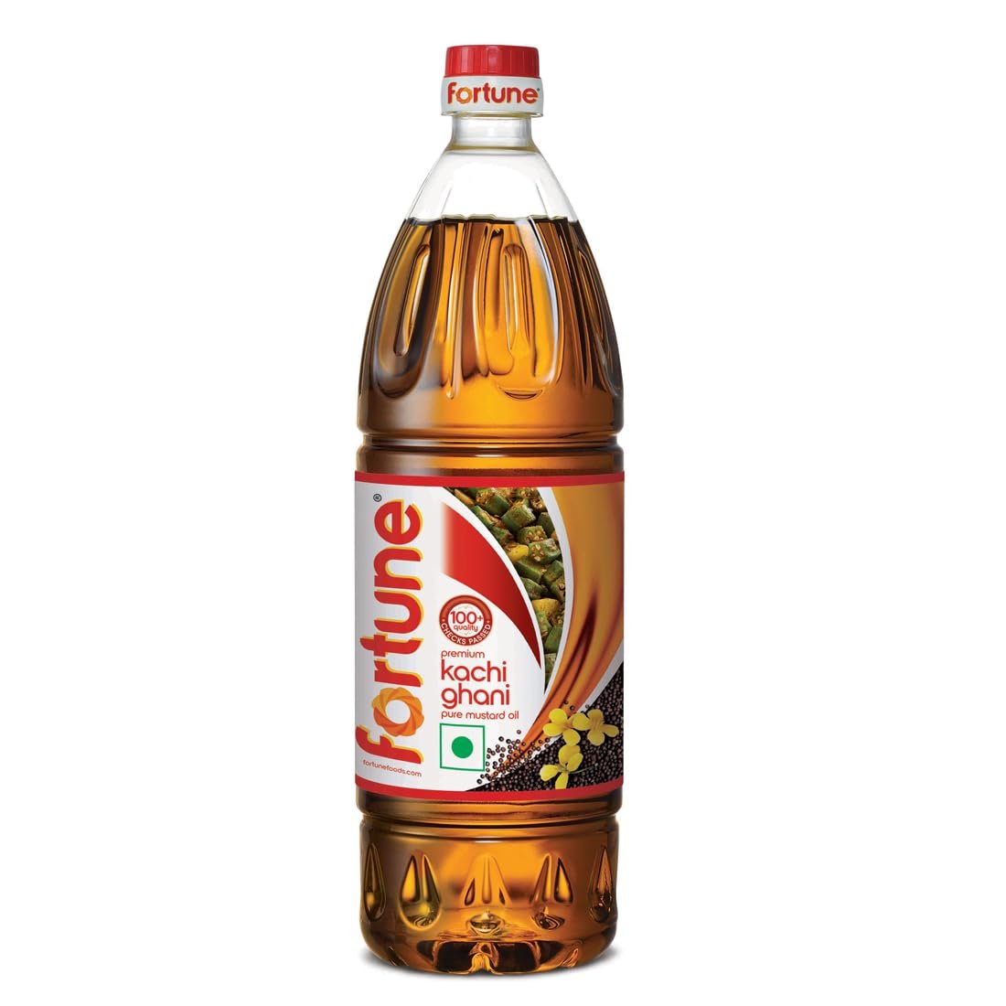 Fortune Premium Kachi Ghani Pure Mustard Oil, 910G PET Bottle (Weight May Vary)