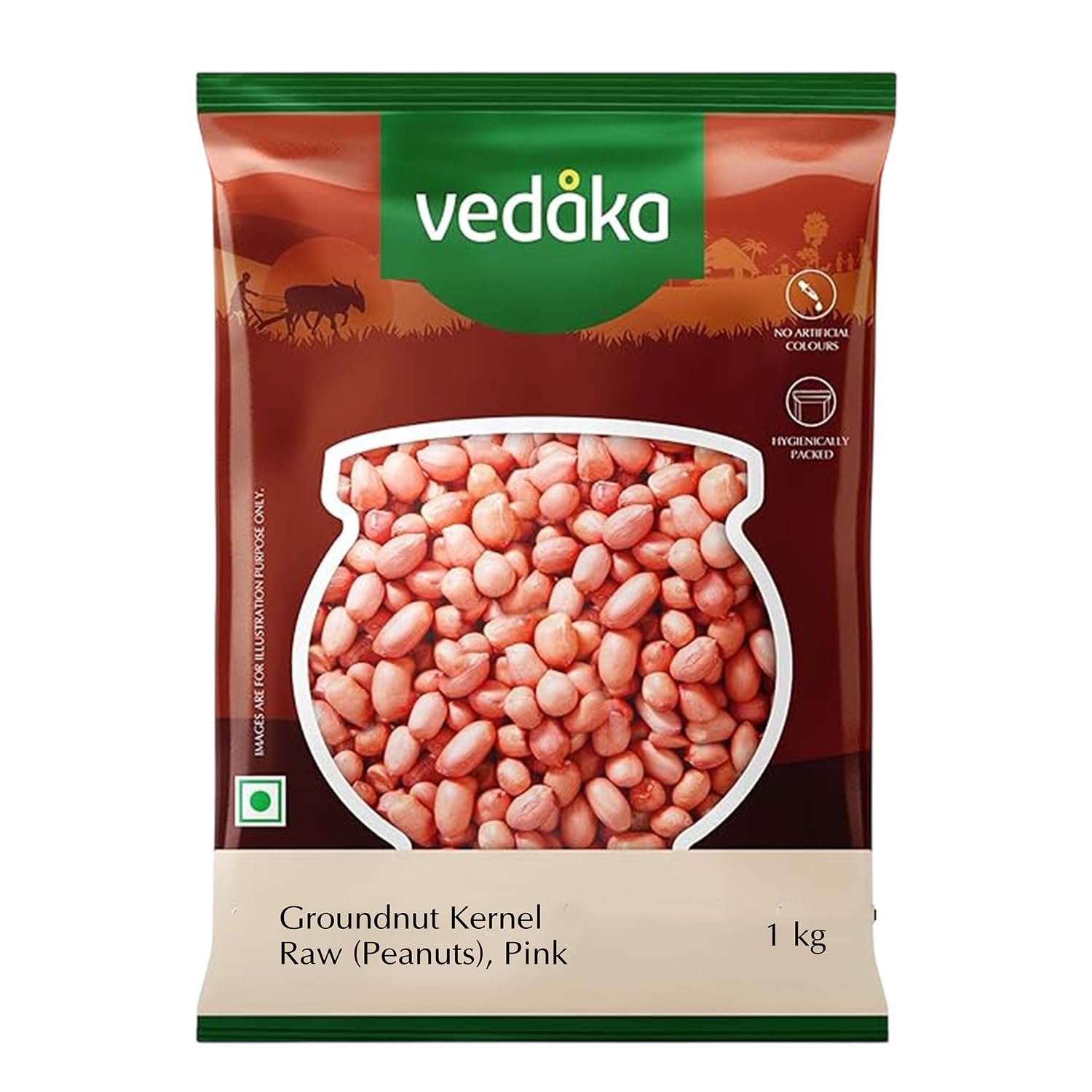 Amazon Brand - Vedaka Raw Peanuts | 1 Kg | Groundnut Kernel | Moongfali | Rich Source of Protein & Fiber | No Artificial Colours & No Preservatives