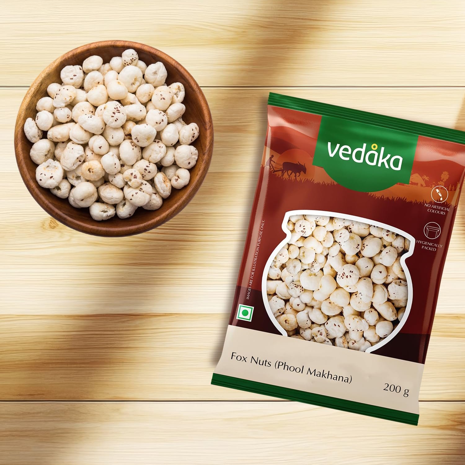 Amazon Brand - Vedaka Fox Nuts (Phool Makhana) | 200 g | Light & Crunchy | No Artificial Flavours & No Preservatives - Image 5