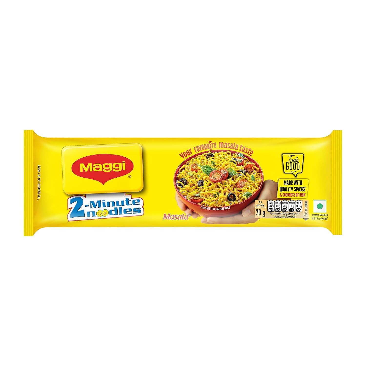MAGGI 2-Minute Instant Noodles 560g/600g (weight may vary) | Your favourite masala noodles with goodness of iron; Made with choicest quality spice