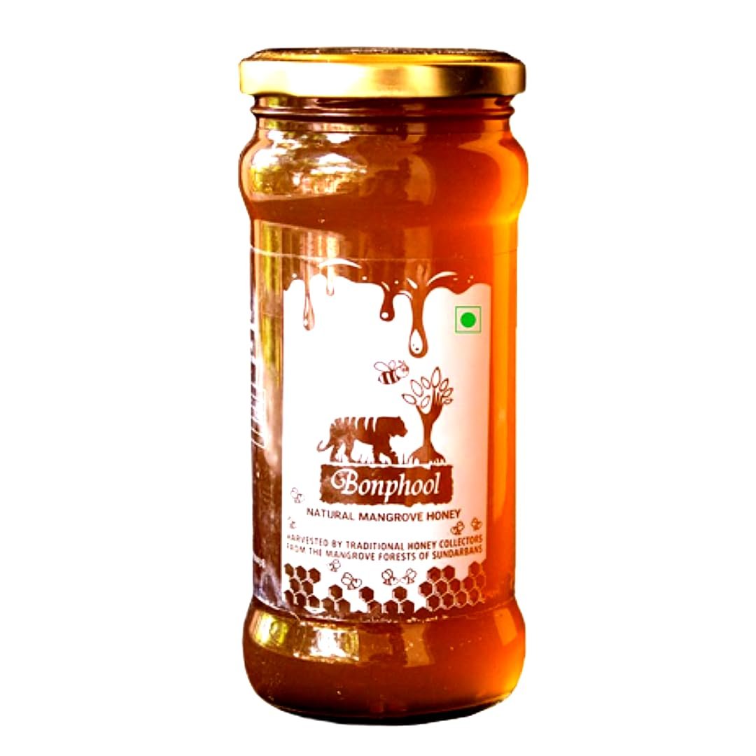 Bonphool Natural Mangrove Honey – 490g | NMR Tested Sundarban Forest Honey | 100% Pure, Raw & Unprocessed | No Sugar Adulteration | Wild Forest Honey | Natural Immunity Booster & Aids Digestion