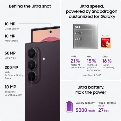 Samsung Galaxy Z Fold8 Ultra 5G Smartphone with Galaxy AI (Graphite, 12GB RAM, 256GB Storage), Customised Processor, 5000mAh Battery, 200MP Camera, Now Nudge, Photo Assist - Image 10