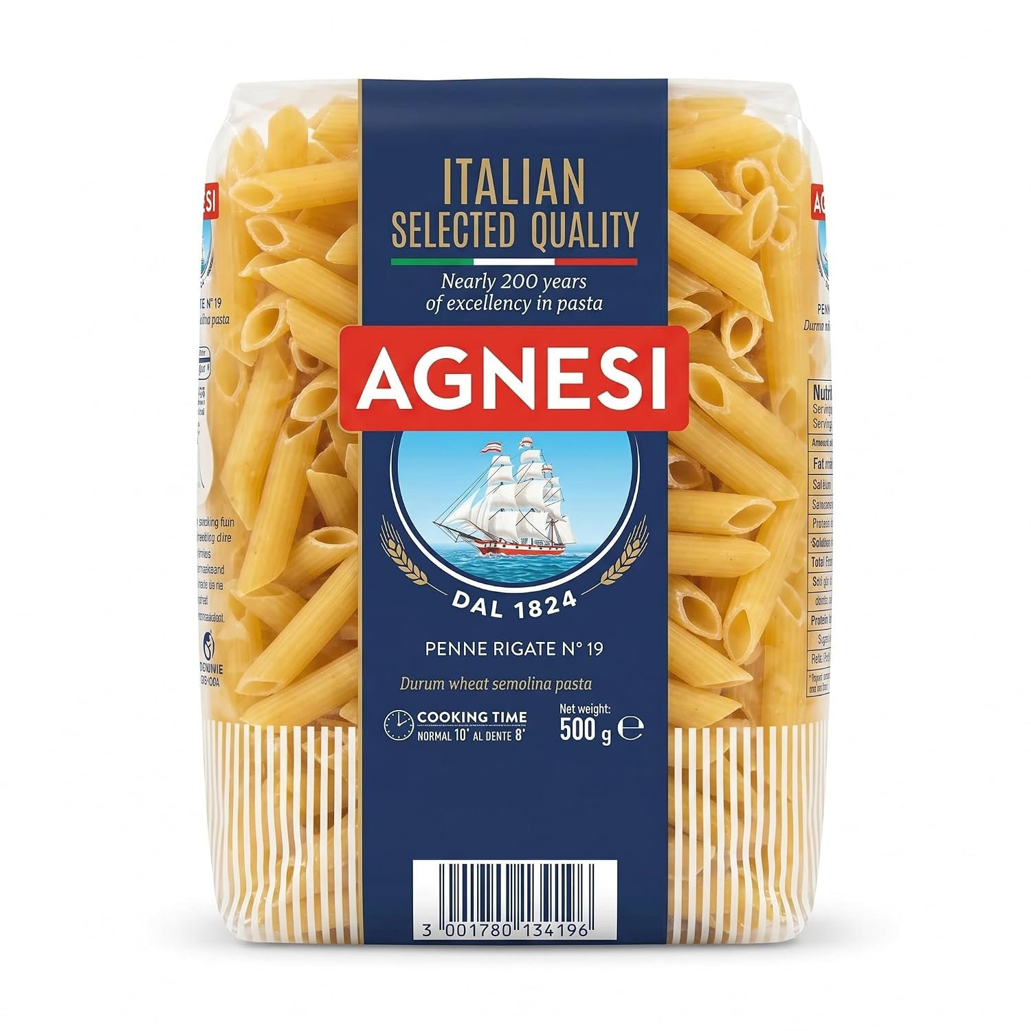 Agnesi Penne Pasta, 500g, Pack of 3, Product of Italy - Image 3