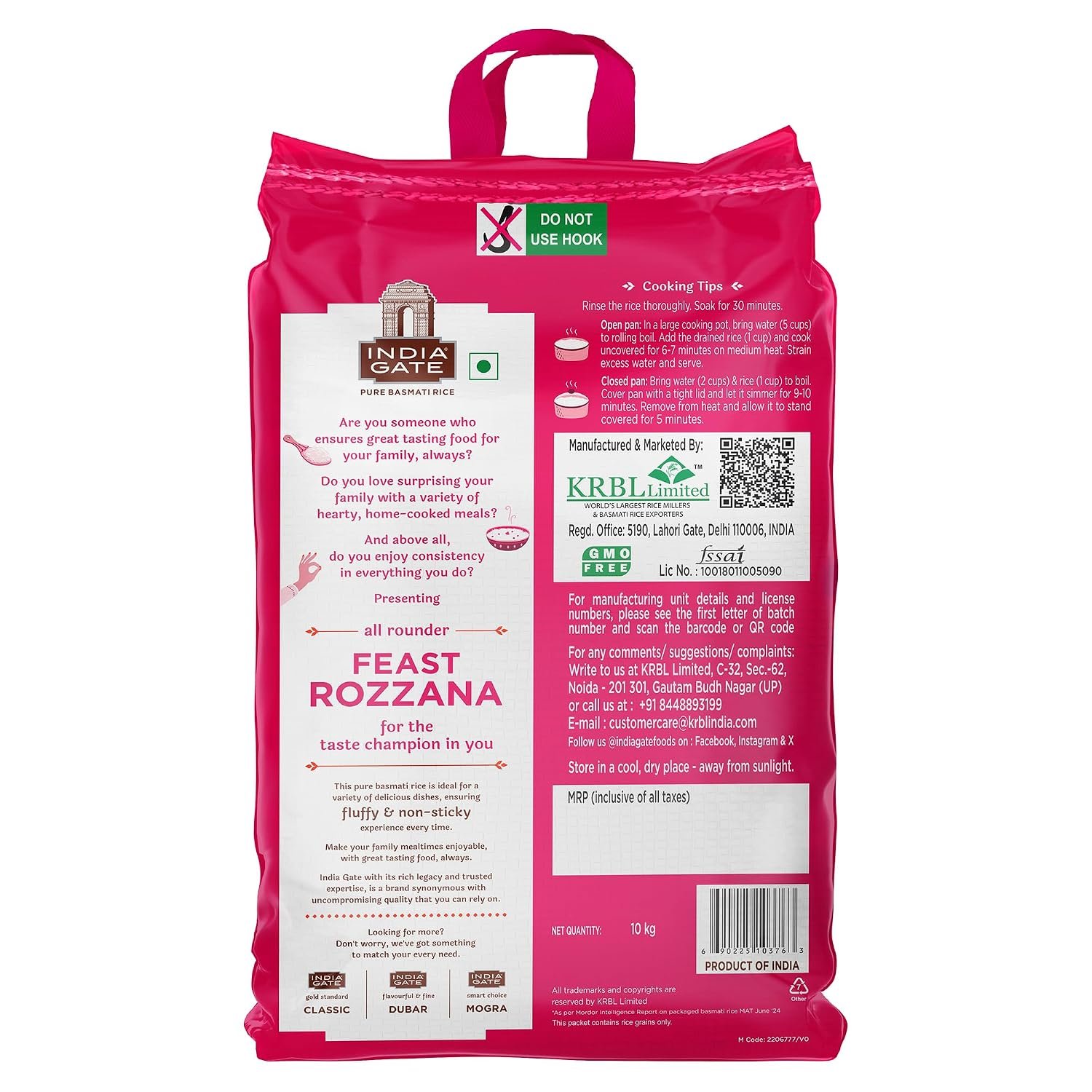India Gate Basmati Rice Feast Rozzana | Daily Use Long Grain Basmati | World's No.1 Basmati Rice | 10kg bag - Image 2
