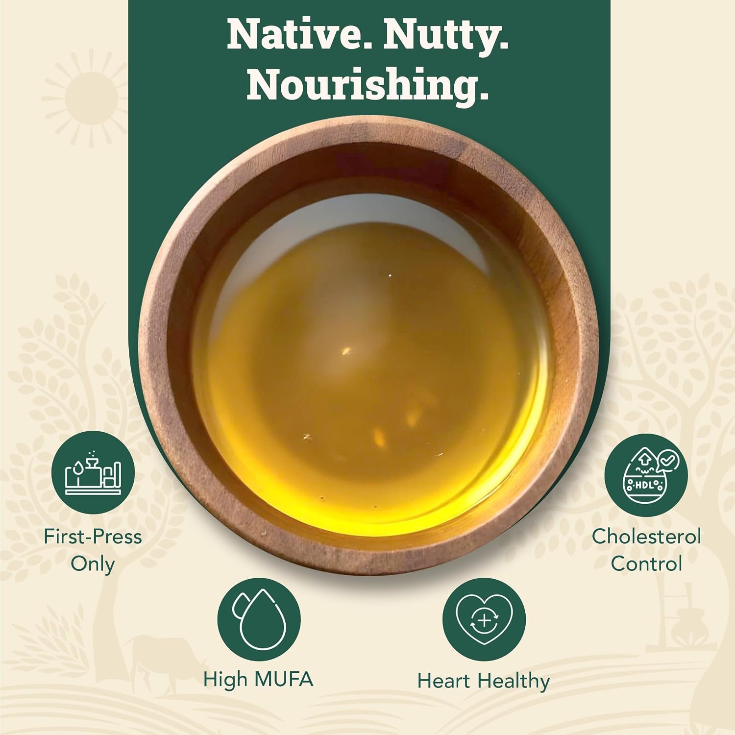 Anveshan Wood Cold Pressed Ground Nut Oil - 5 Litre | Tin Can | Kolhu/Kacchi Ghani/Chekku | Peanut Oil | Natural | Chemical-Free | Cold Pressed Ground Nut Oil for Cooking - Image 8