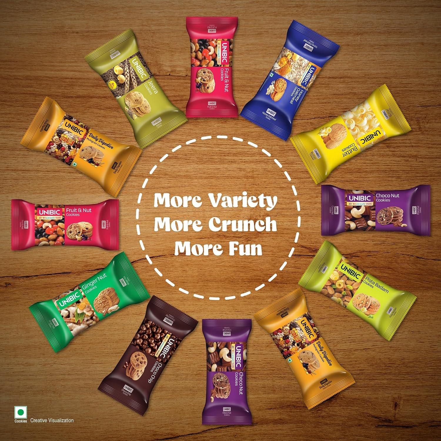 Unibic Cookies,Assorted Cookies,67.5 G/75G (Pack Of 12)|Biscuits Combo Pack|Choco Chip |Butter |Fruit & Nut ||Honey Oatmeal I Cashew I Jeera I 810G / 900G Weight May Vary - Image 3