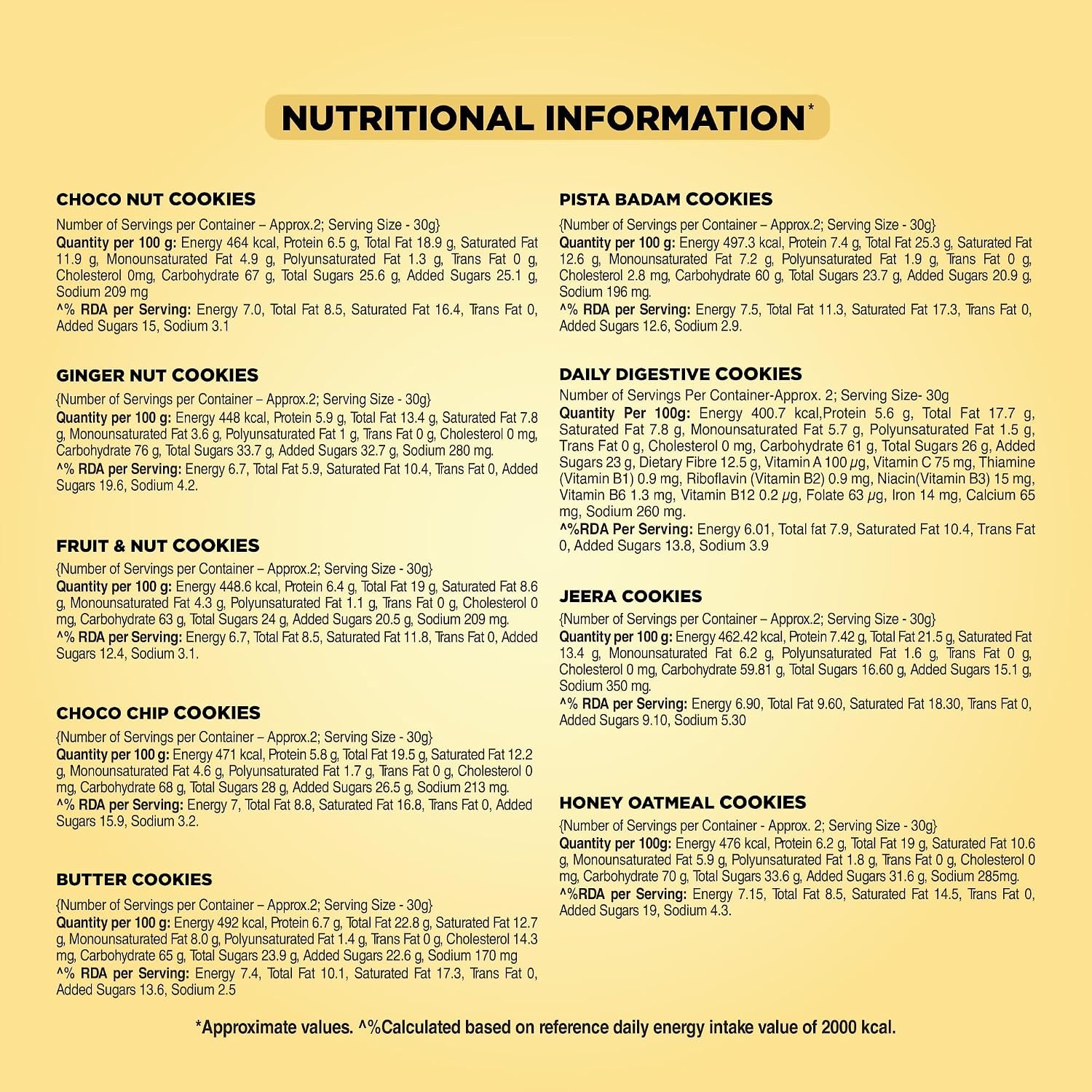 Unibic Cookies,Assorted Cookies,67.5 G/75G (Pack Of 12)|Biscuits Combo Pack|Choco Chip |Butter |Fruit & Nut ||Honey Oatmeal I Cashew I Jeera I 810G / 900G Weight May Vary - Image 8
