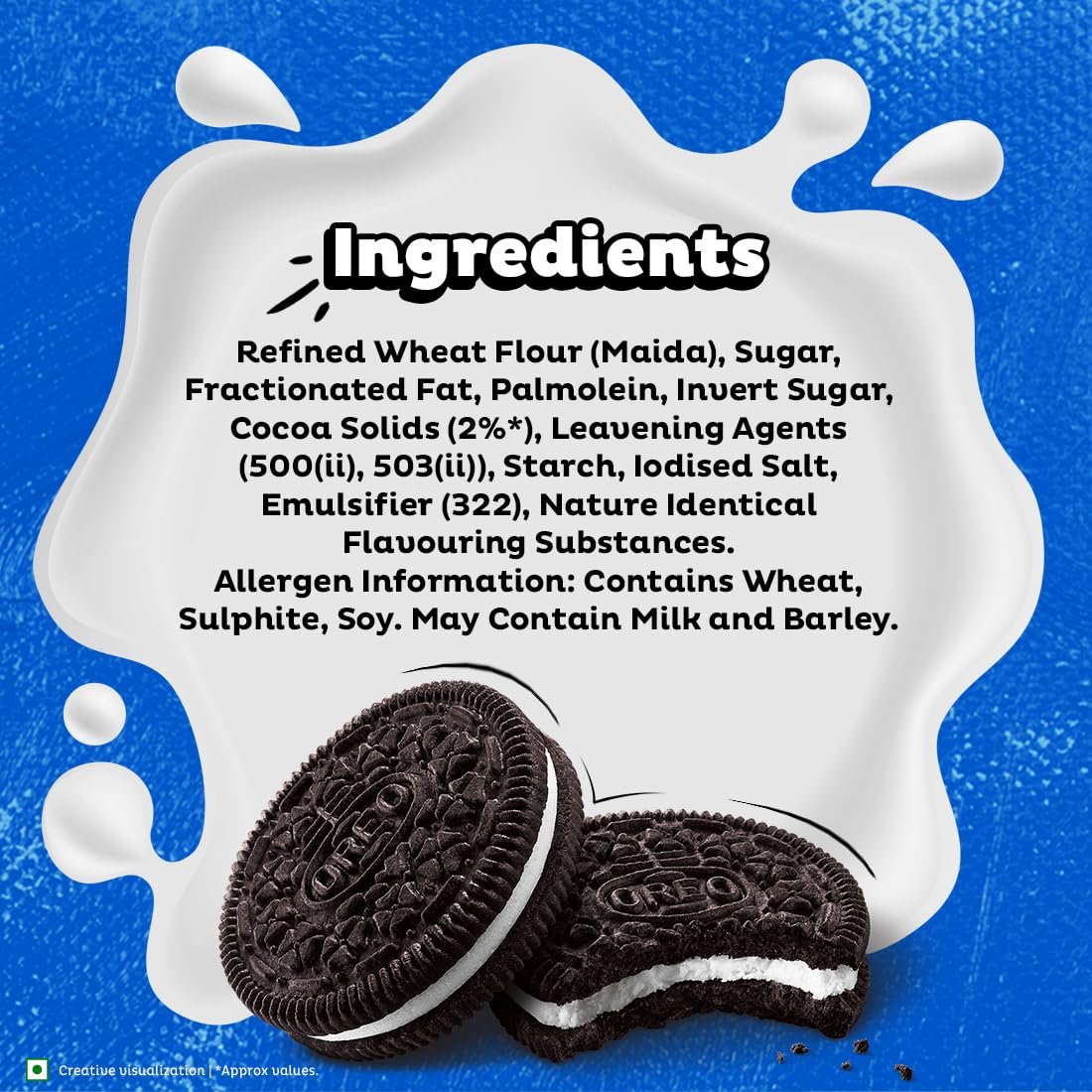 Cadbury Oreo Vanilla Flavour Crème Sandwich Biscuit Family Pack, 275.55 g (Pack of 4) - Image 3