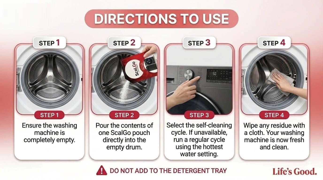 LG Descaler Powder Compatible with LG ScalGo Front Load and Top Load Washing Machine Pack of 5 (100 Gm/Pack) - Image 3
