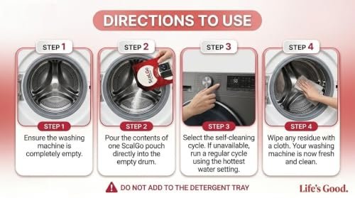 LG Descaler Powder Compatible with LG ScalGo Front Load and Top Load Washing Machine Pack of 5 (100 Gm/Pack) - Image 7