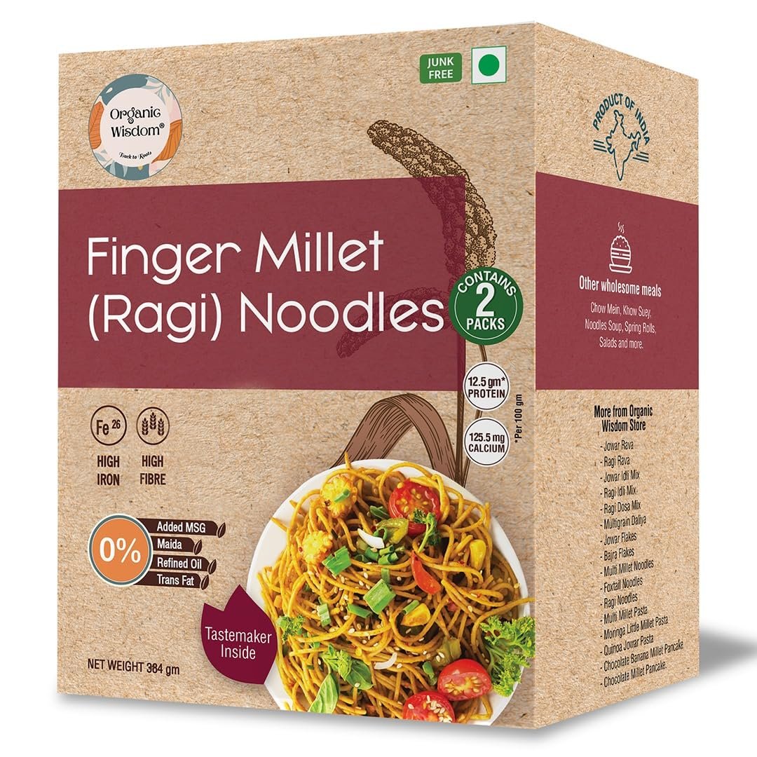 Organic Wisdom Back to Roots Super Saver Pack of 6 | Millet Noodles 384g Each & Millet Pasta 180g Each | No Maida, MSG or Refined Oil | High in Protein, Vitamin B, Antioxidants & Fiber | Tastemaker Inside - Image 12