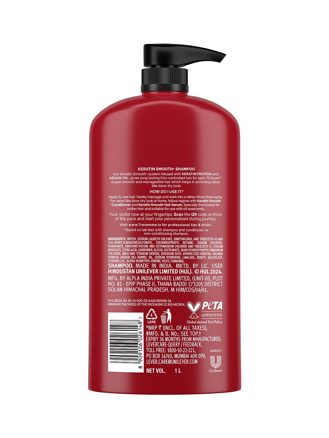 TRESemme TRESemme Keratin Smooth Shampoo with Keratin & Argan Oil for Straight, Shiny Hair- 1L - Image 9