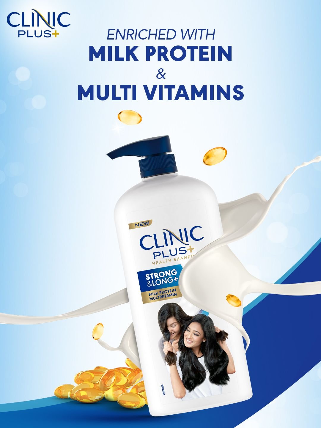 Clinic Plus Clinic Plus Strong & Long Hairfall Control Shampoo with Milk Protein for Daily Use - 1.2L - Image 2