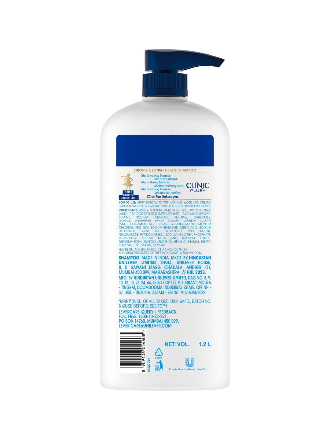Clinic Plus Clinic Plus Strong & Long Hairfall Control Shampoo with Milk Protein for Daily Use - 1.2L - Image 10
