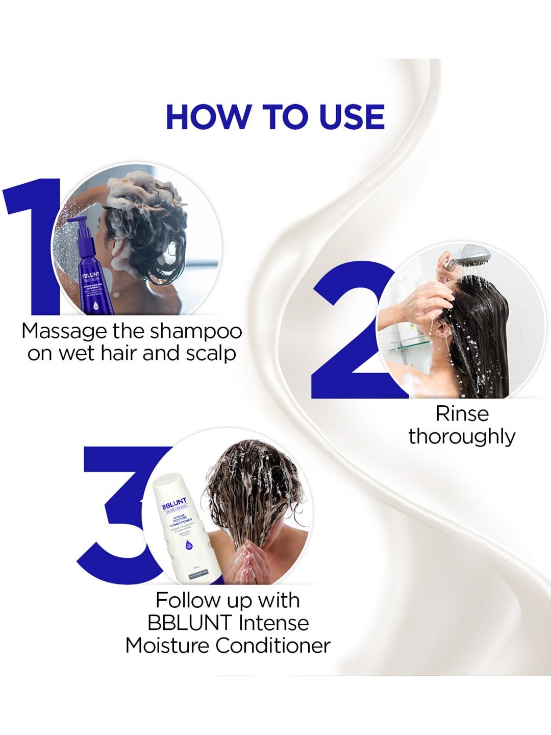 BBLUNT BBLUNT Set Of 2 Intense Moisture Natural Hair Shampoo- 300 ml & Conditioner- 250 g - Image 6