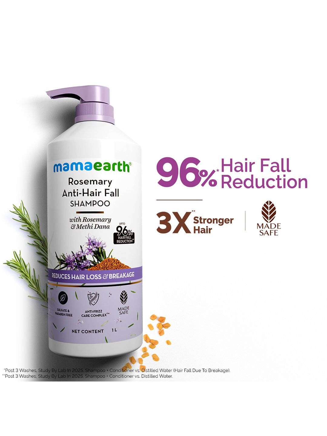 Mamaearth Mamaearth Rosemary Anti-Hair Fall Shampoo With Rosemary & Methi Dana- 1 L
