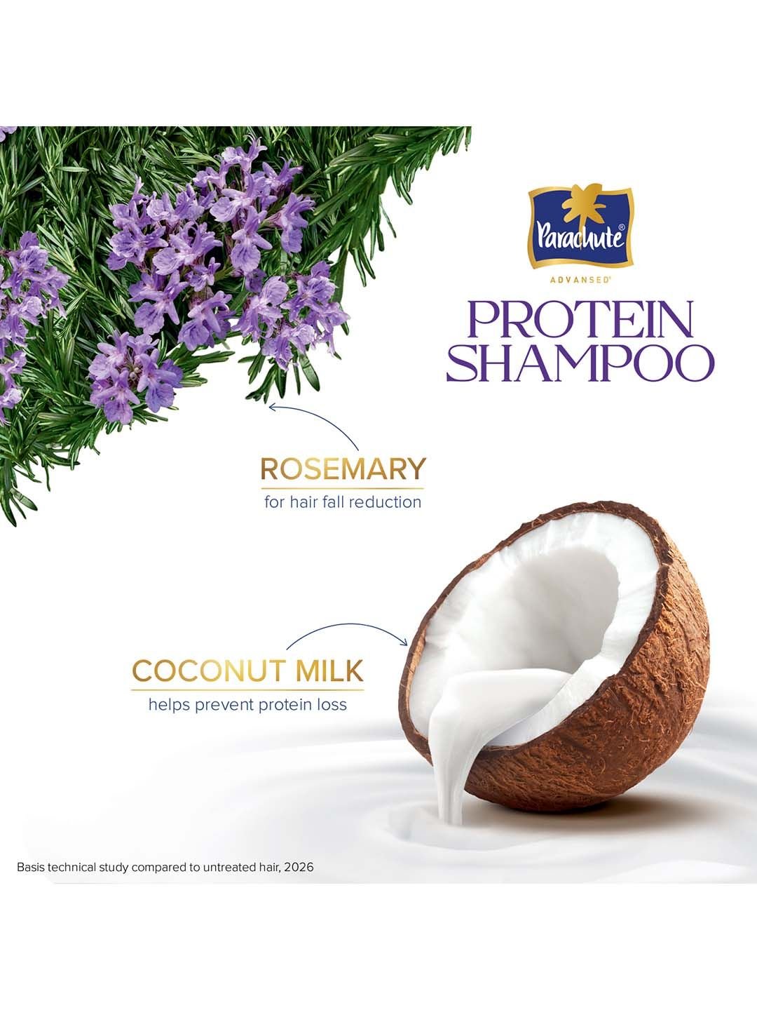 Parachute Parachute Advansed Hairfall Defense Protein Shampoo with Coconut Milk & Rosemary - 340 ml - Image 2