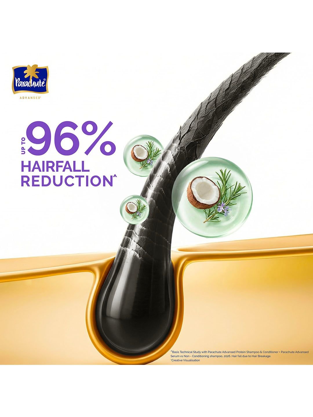 Parachute Parachute Advansed Hairfall Defense Protein Shampoo with Coconut Milk & Rosemary - 340 ml - Image 4