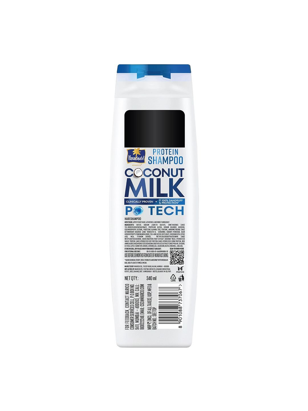 Parachute Parachute Advansed Dandruff Protection Protein Shampoo with Coconut Milk - 340 ml - Image 7