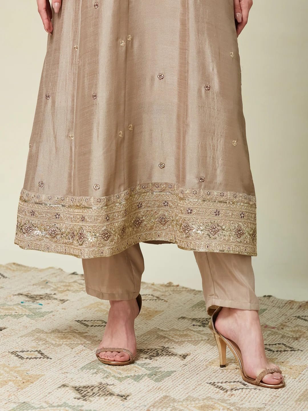 LookMark Women's Silk Blend Printed Kurta Set | Kurti with Pants | Ethnic Traditional Outfit - Image 7