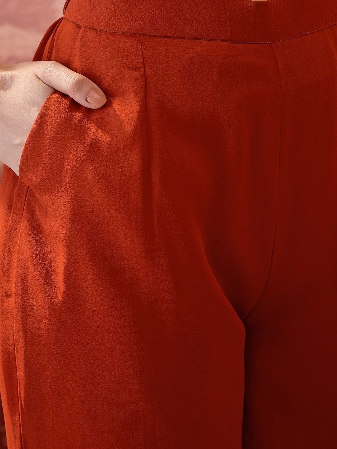 Embroidered Round Neck Kurta & Palazzos - Image 4