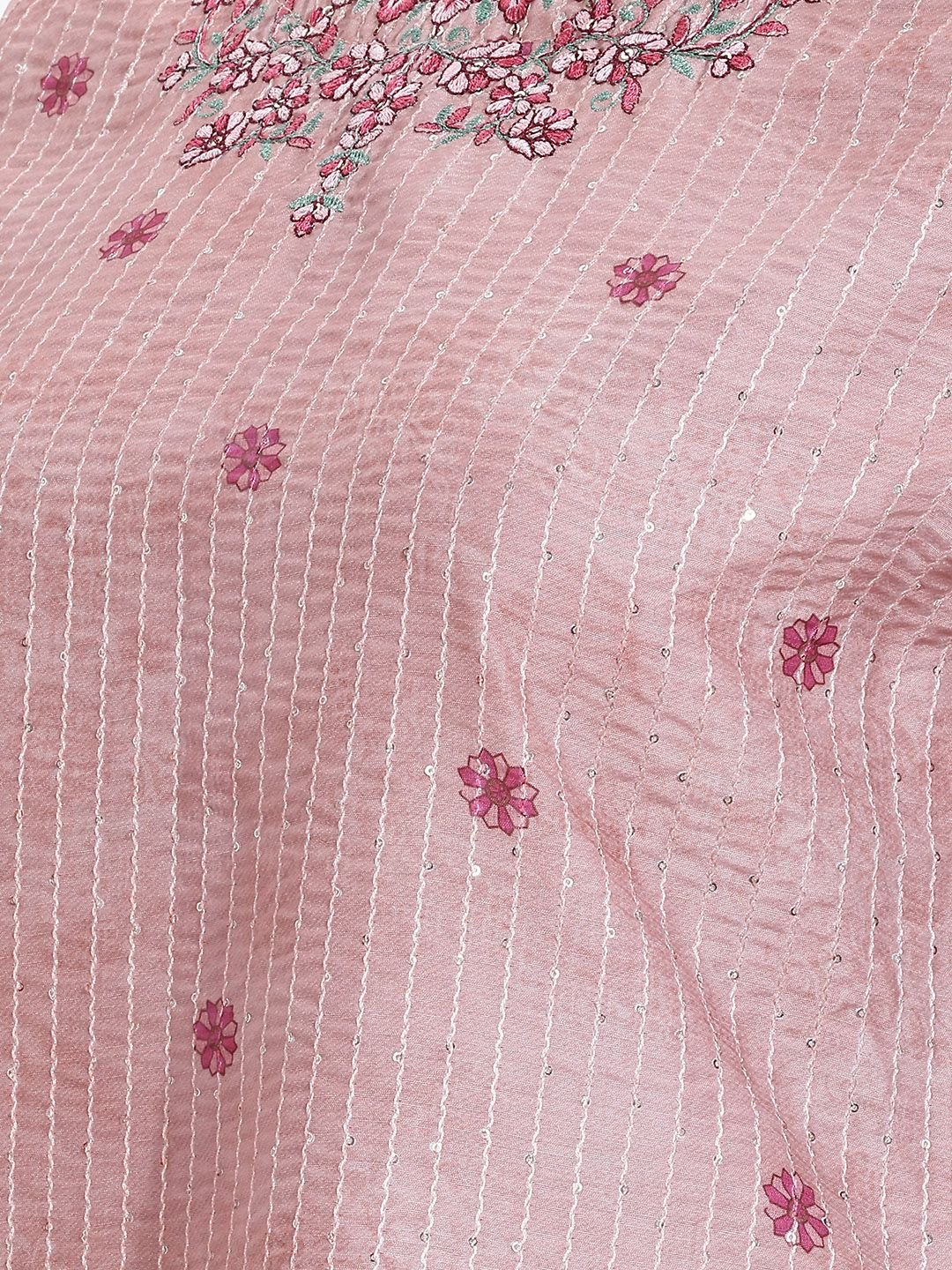 Jashn Floral Printed Regular Sequinned Kurta with Palazzos & Dupatta - Image 2