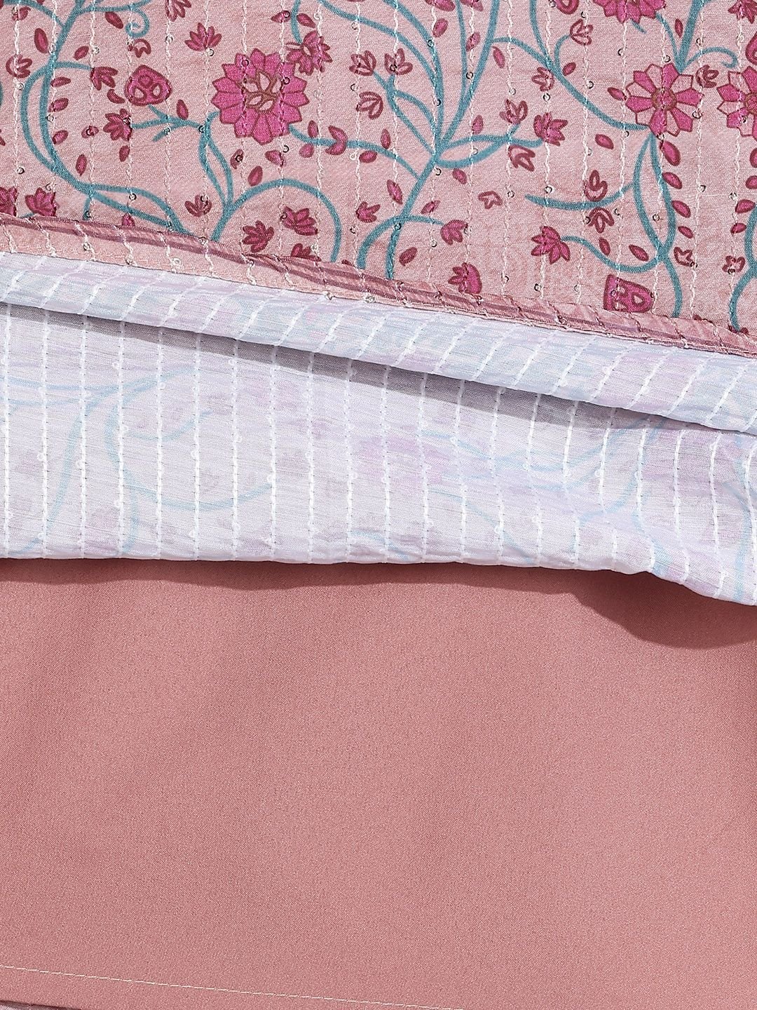 Jashn Floral Printed Regular Sequinned Kurta with Palazzos & Dupatta - Image 6