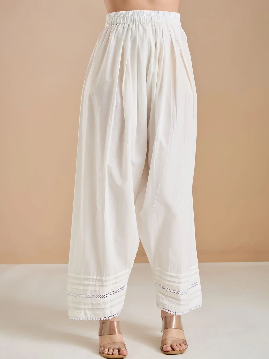 Women Regular Thread Work Pure Cotton Kurta with Patiala - Image 4